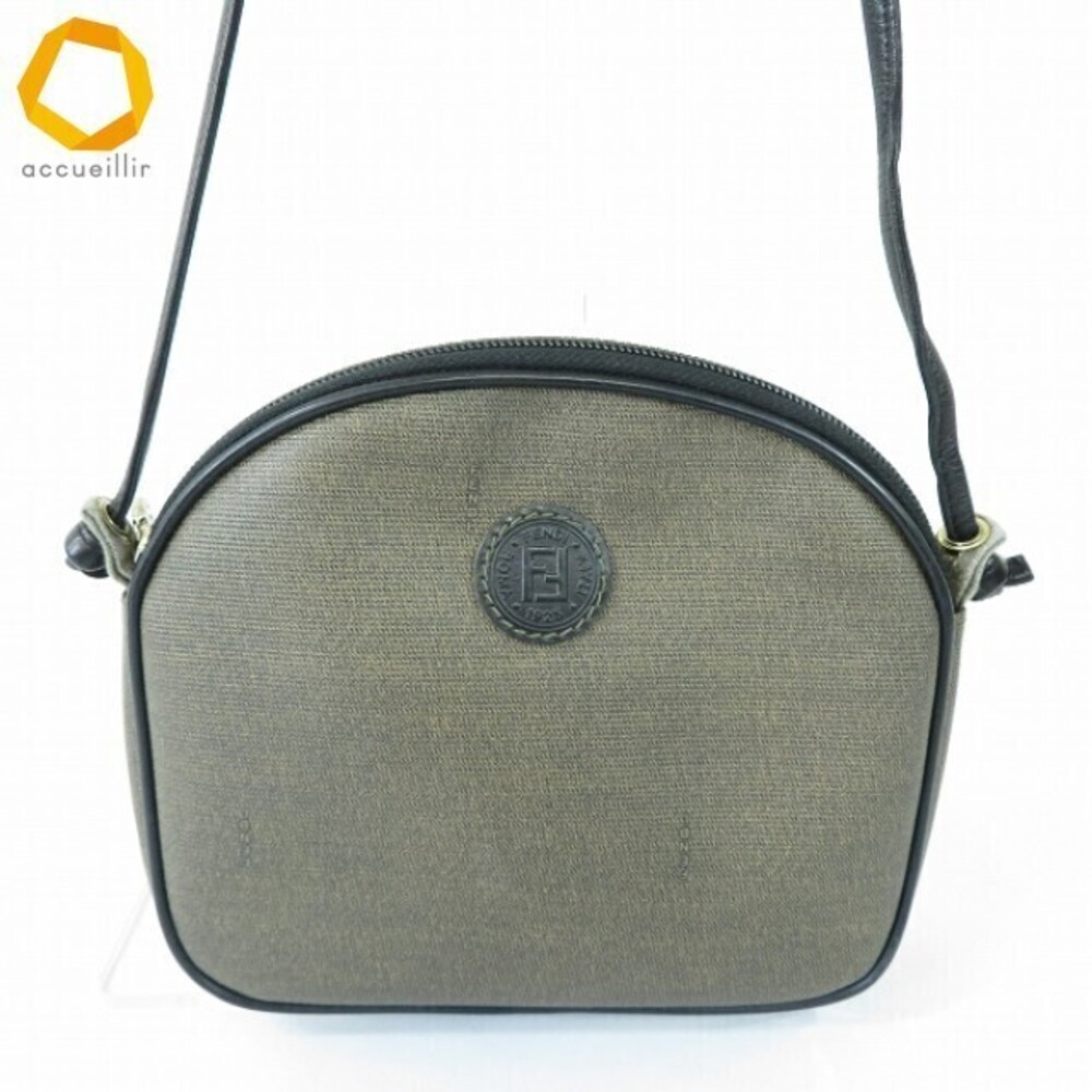 Fendi Shoulder Bag Pouch Clutch Brown Black